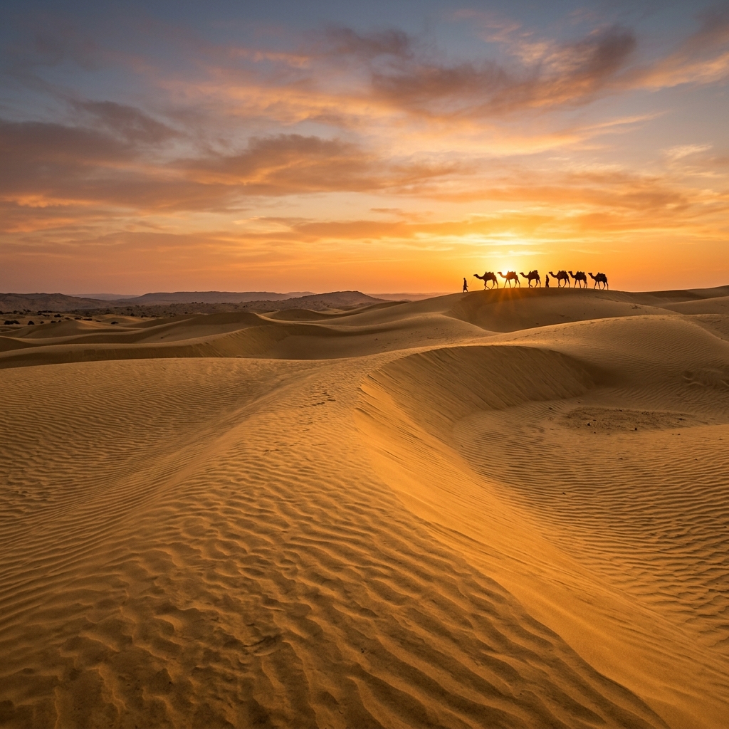 Luxury desert camping at Sam Sand Dunes, Jaisalmer